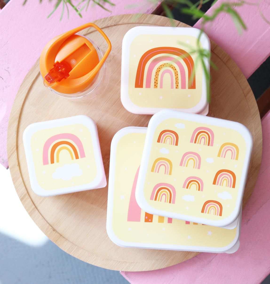 A Lovely Little Company Brotzeitbox Set von 4 - Regenbogen