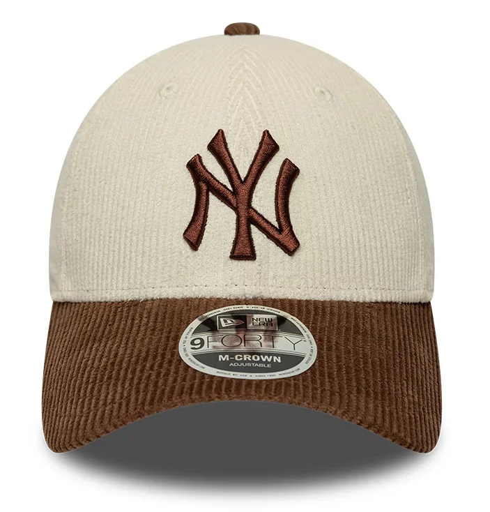 New York Yankees MLB Cord Cream & Brown 9FORTY M-Crown Adjustable Cap - Braun & Creme Kord Cap