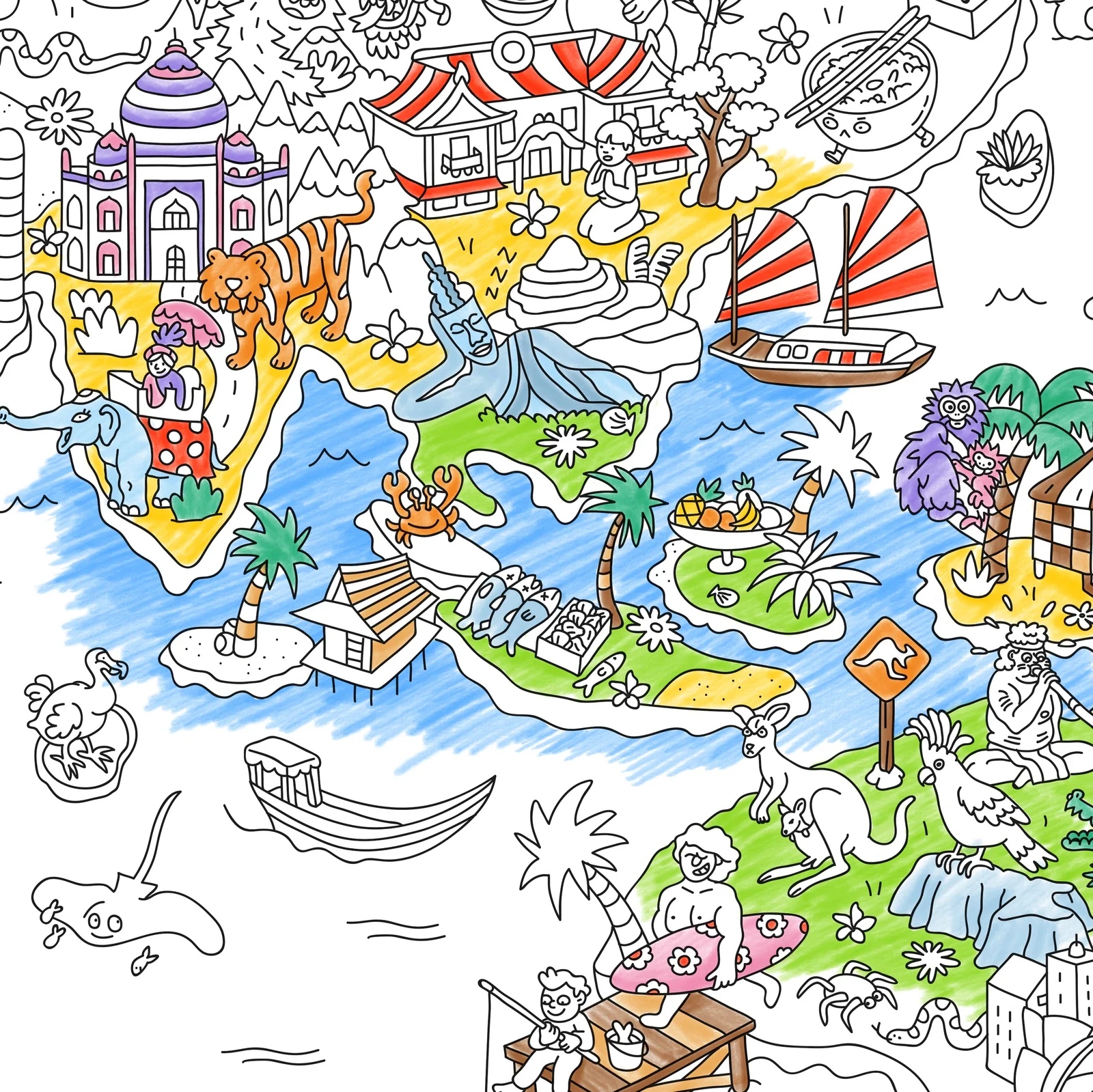 OMY Riesen Poster zum Ausmalen - Atlas