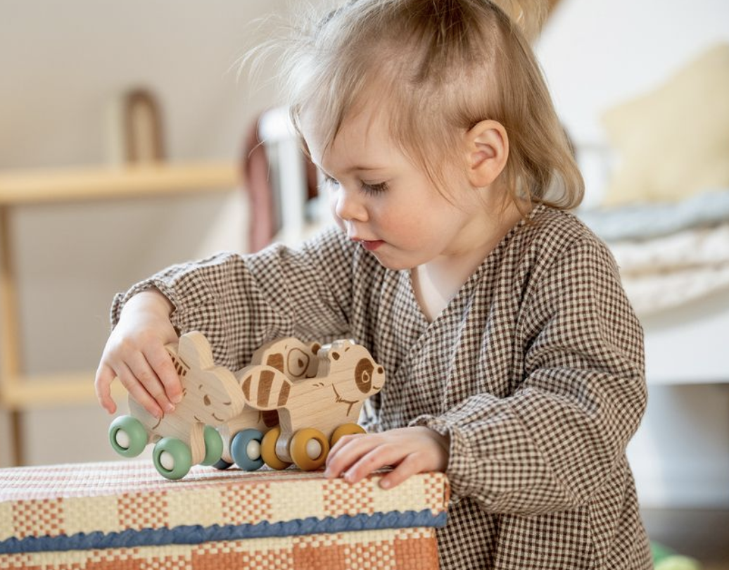 Joelle Tourlonias Liebling Holz Spielzeug - Holz Schiebetier - Hase