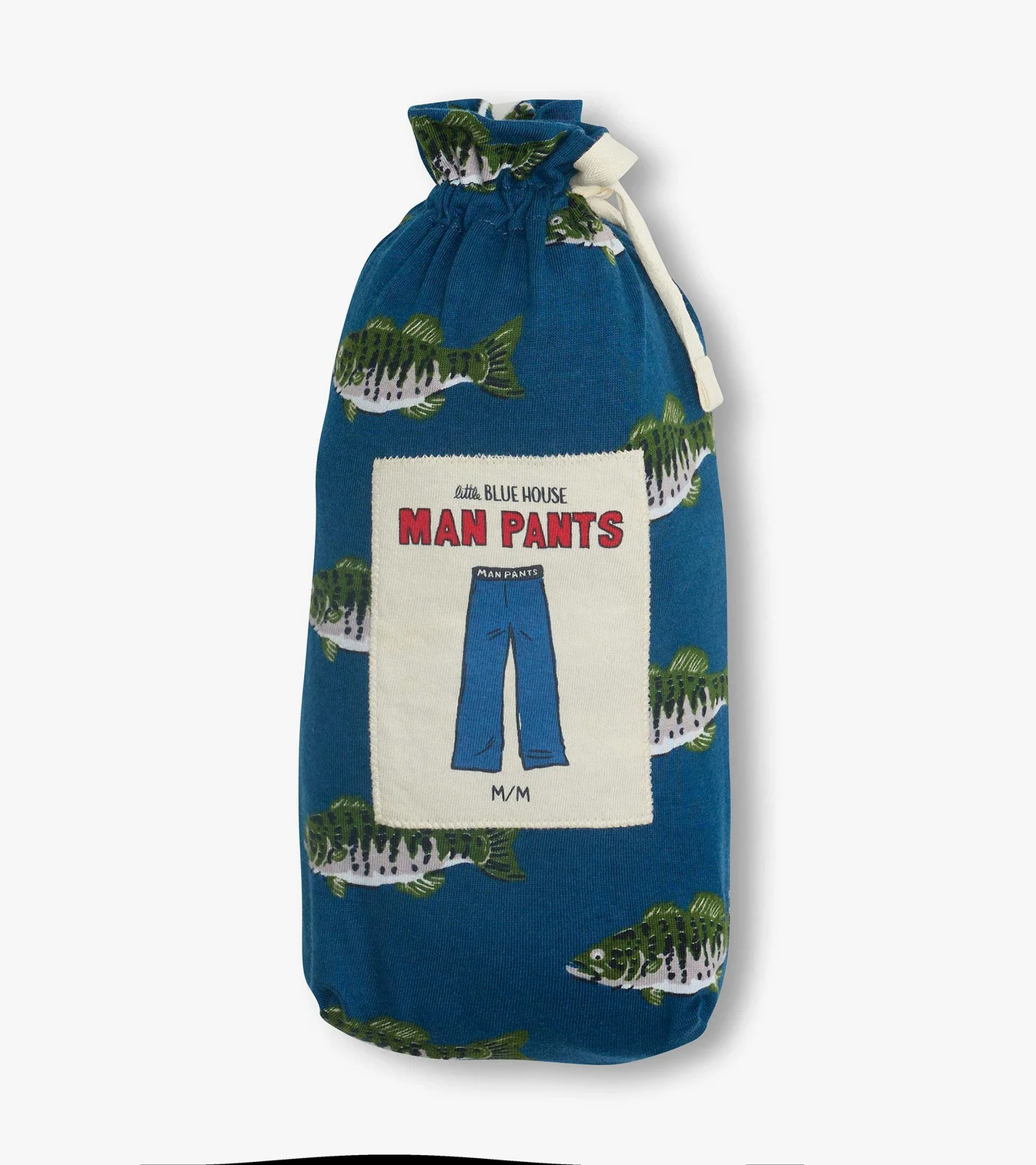 Little Blue House Herren Jersey Pyjama Hose in Blau - All over Bass - Barsche