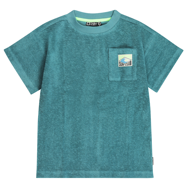 Tumble N Dry Morea Kurzarm Frottee T-Shirt in Petrol Grün - Surf Club Tumble N Dry Morea Kurzarm Frottee T-Shirt in Petrol Grün - Surf Club