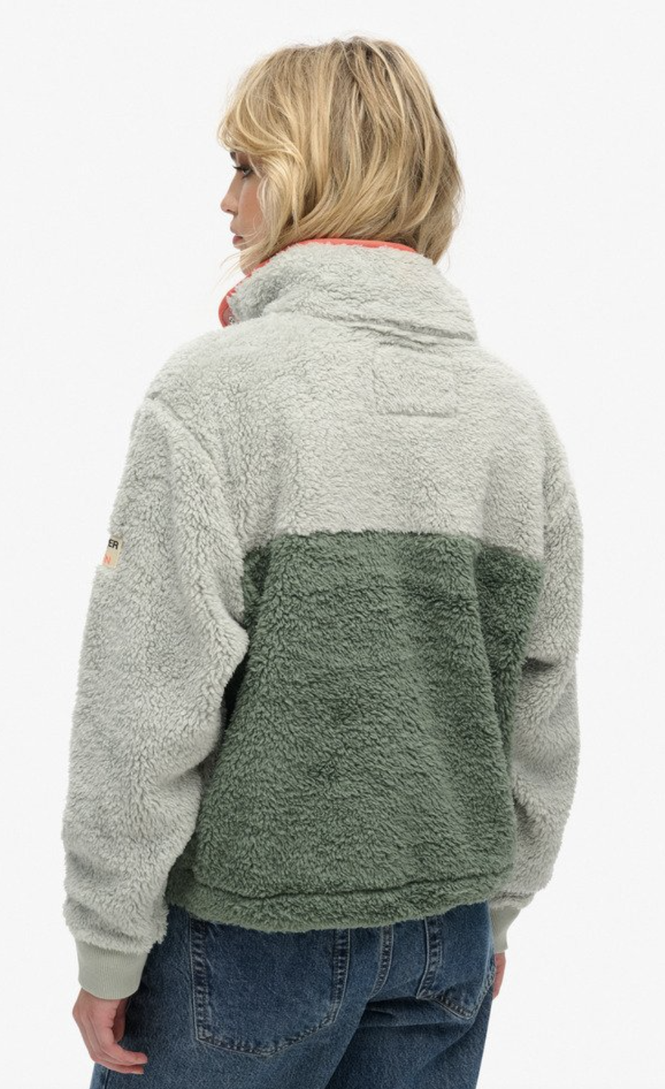 Superdry Damen Superweiche Teddyfleece Jacke in Grün