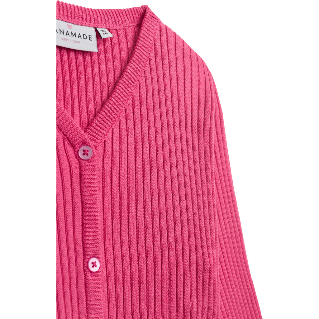 Danamade DMILOU Cardigan Strickjacke Kurz Geschnitten Gerippt in Pink Danamade DMILOU Cardigan Strickjacke Kurz Geschnitten Gerippt in Pink