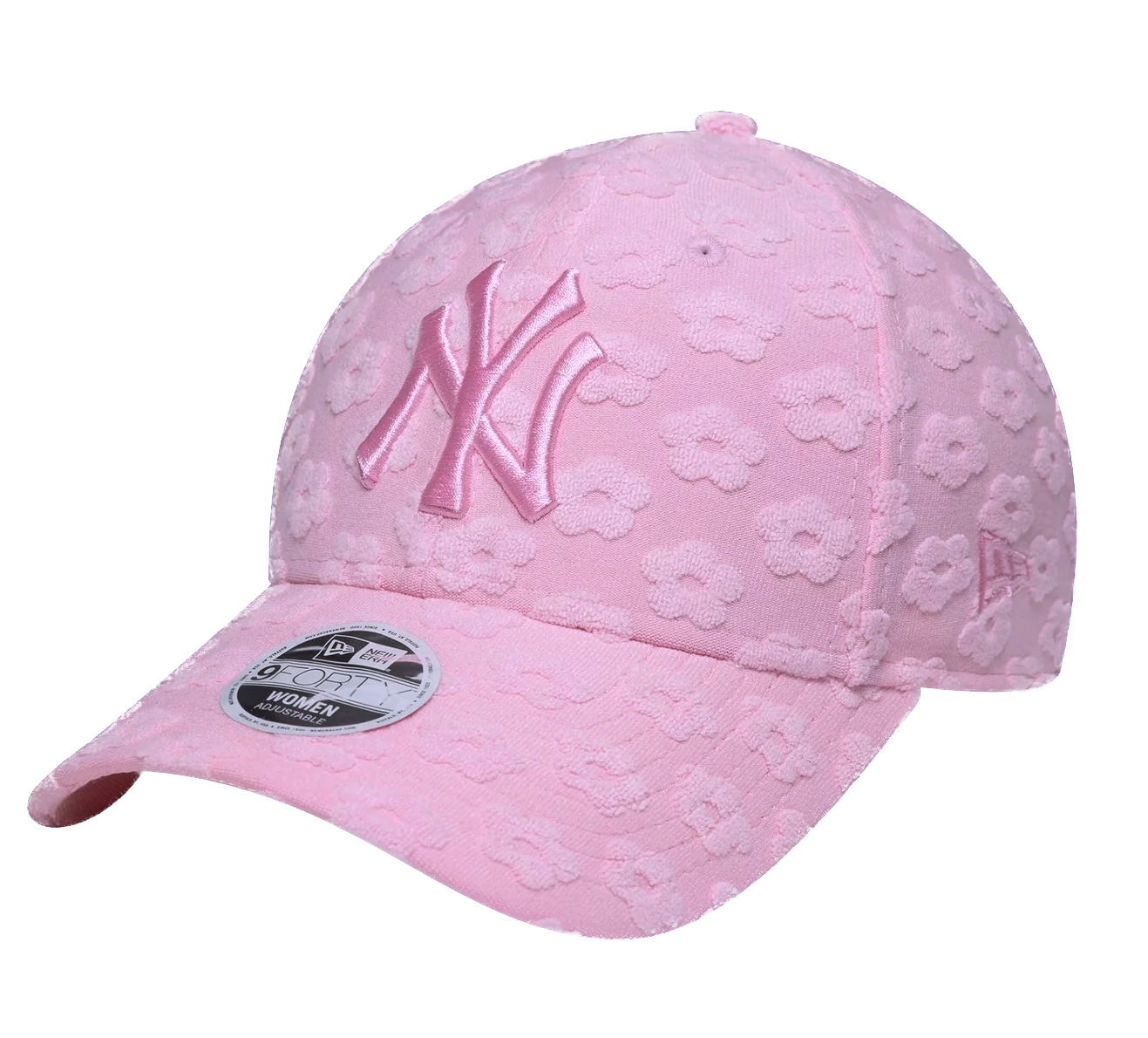 New Era Pastellrosa LA Dodgers Damen MLB Floral 9FORTY Verstellbare Cap - Frottee Blumen Rosa