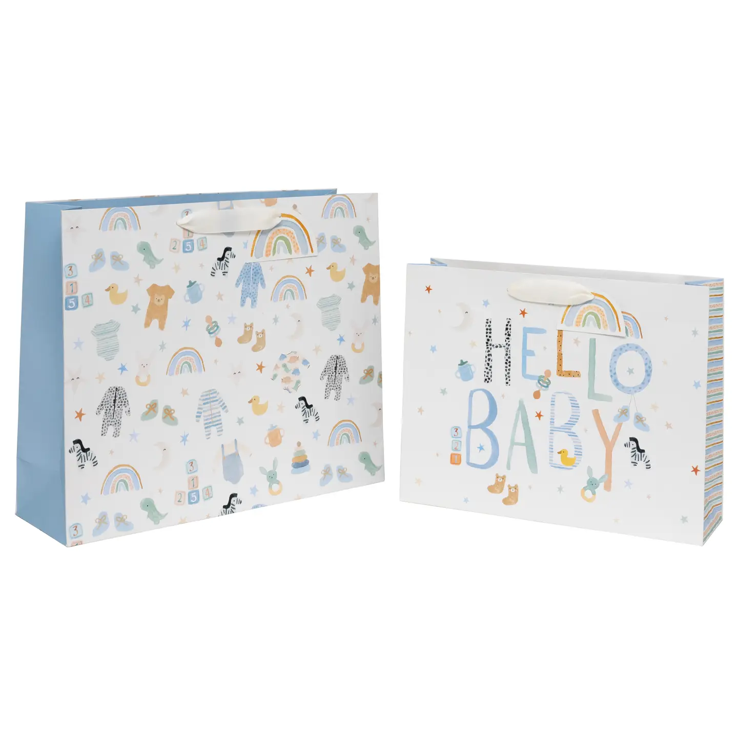Glick Geschenktasche Landschaft Large - Baby Boy Blau - Hello Baby