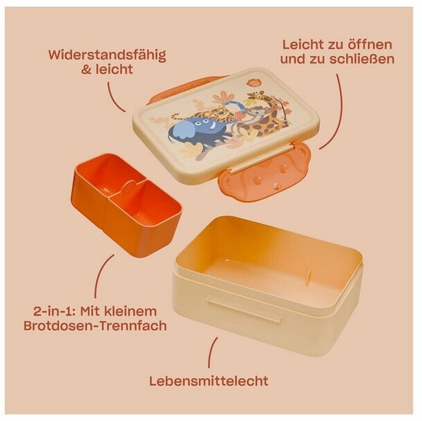 Affenzahn Brotdose in Blau mit Trennfach - Unendliche Unterwasserwelt