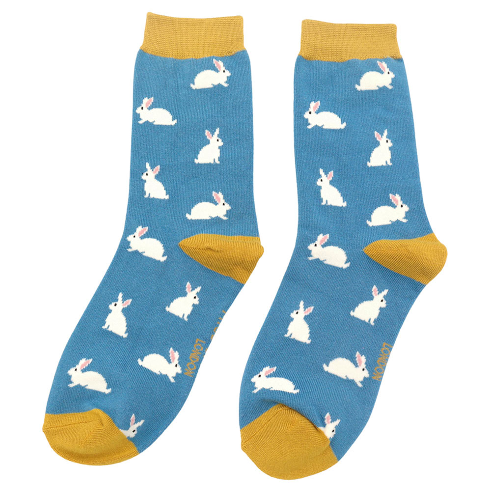 Miss Sparrow Socken Bamboo in Blau - Hase