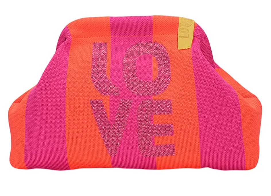 LOT83 Rebel Kulturtasche oder Clutch Emma - Pink Orange - LOVE