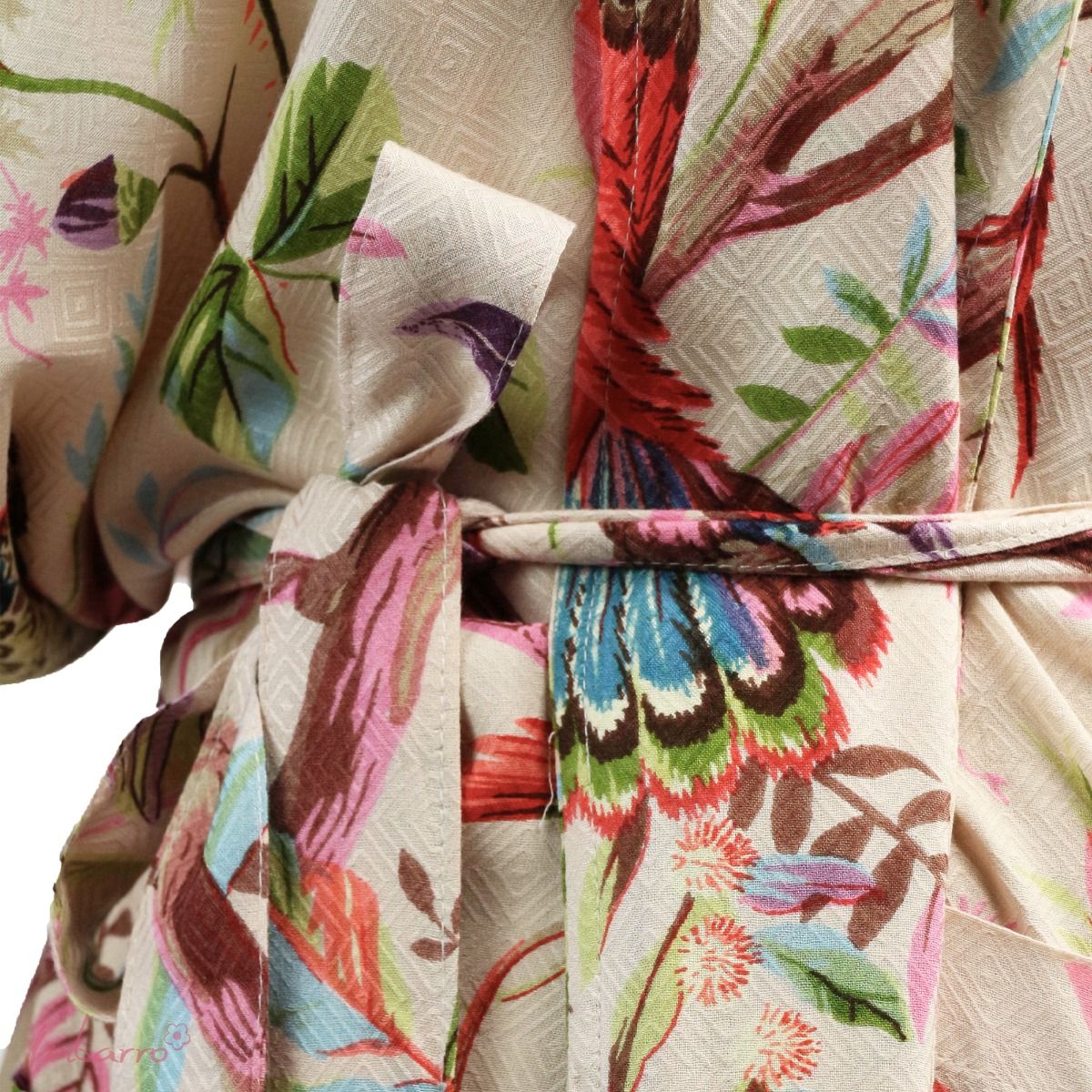 Imbarro Kimono Morgenmantel in Ecru Creme - Royal Paradise