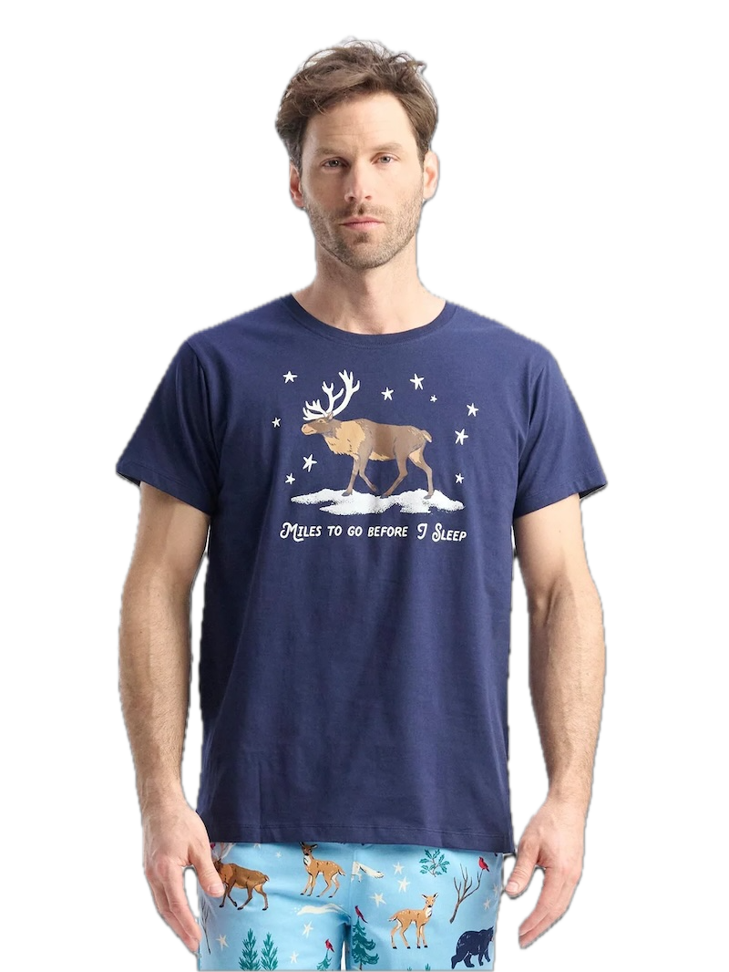 Little Blue House Men's Winter Wonderland T-Shirt Herren – Weihnachtliches Kurzarmshirt aus 100 % Baumwolle