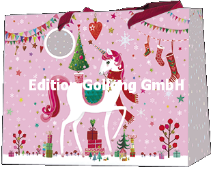 362-36 Edition Gollong Geschenktasche Winter Einhorn - Medium