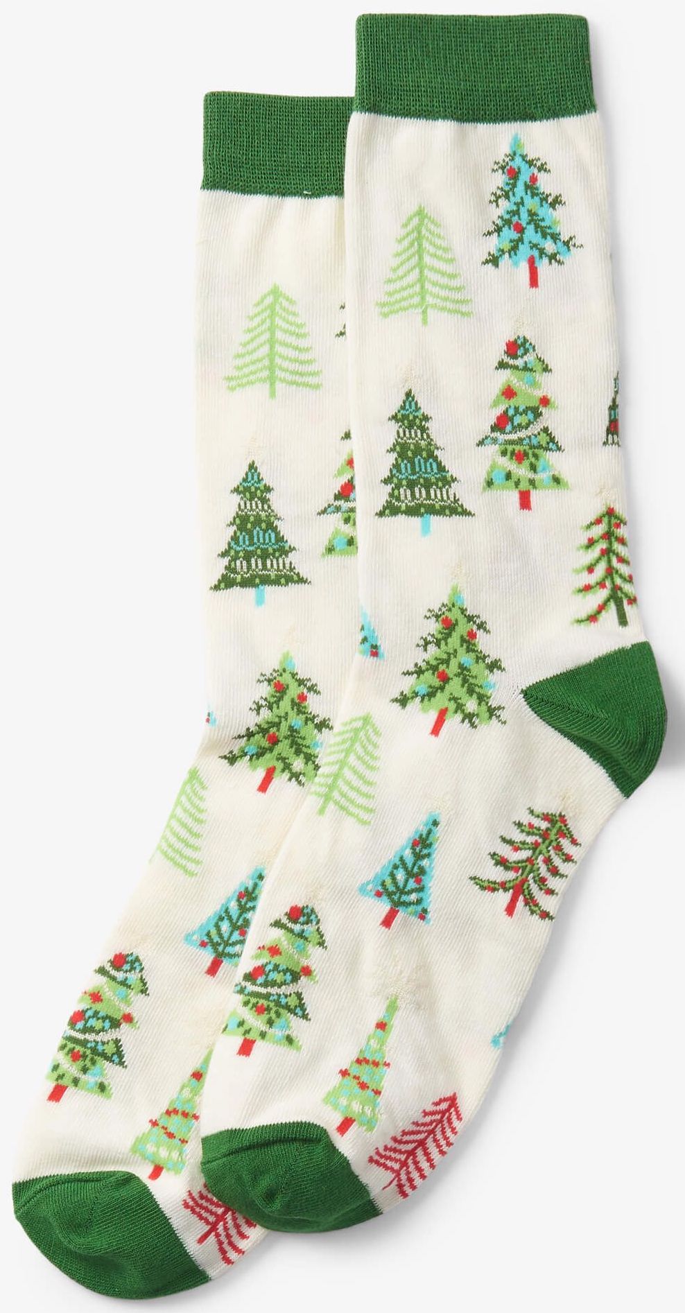 POR8L7hY Little Blue House Damen Socken - Weihnachtsbäume