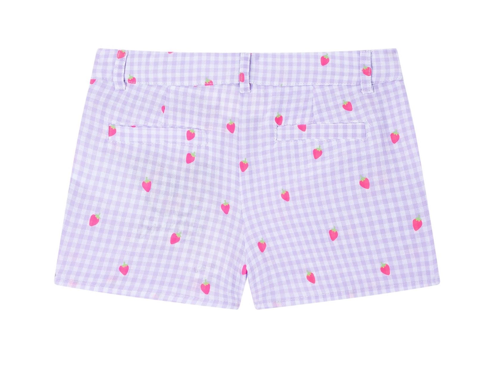 Someone Shorts Elina - Flieder Vichy Karo mit Erdbeeren Someone Shorts Elina - Flieder Vichy Karo mit Erdbeeren