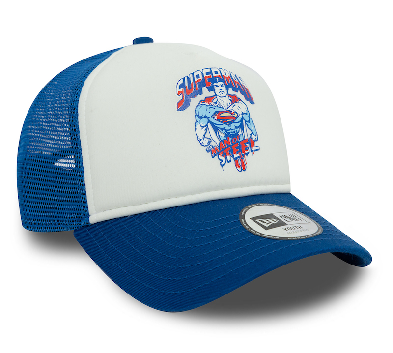 New Era Superman DC Blue 9Forty Youth Adjustable Trucker Cap New Era Superman DC Blue 9Forty Youth Adjustable Trucker Cap
