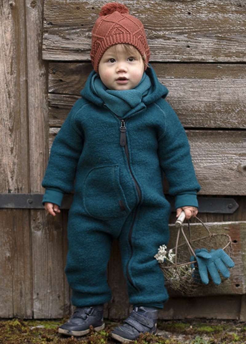 Pure Pure Wollwalk Overall mit Kapuze in Petrol Wintergrün Pure Pure Wollwalk Overall mit Kapuze in Petrol Wintergrün