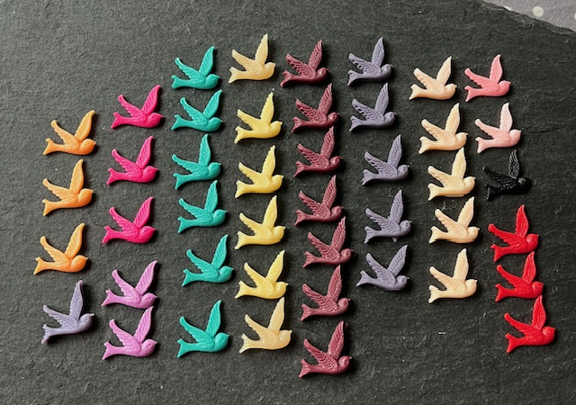 Wowzers Bastelbedarf Cabachons - Resin Vogel Bunt - 44 Stück Wowzers Bastelbedarf Cabachons - Resin Vogel Bunt - 44 Stück
