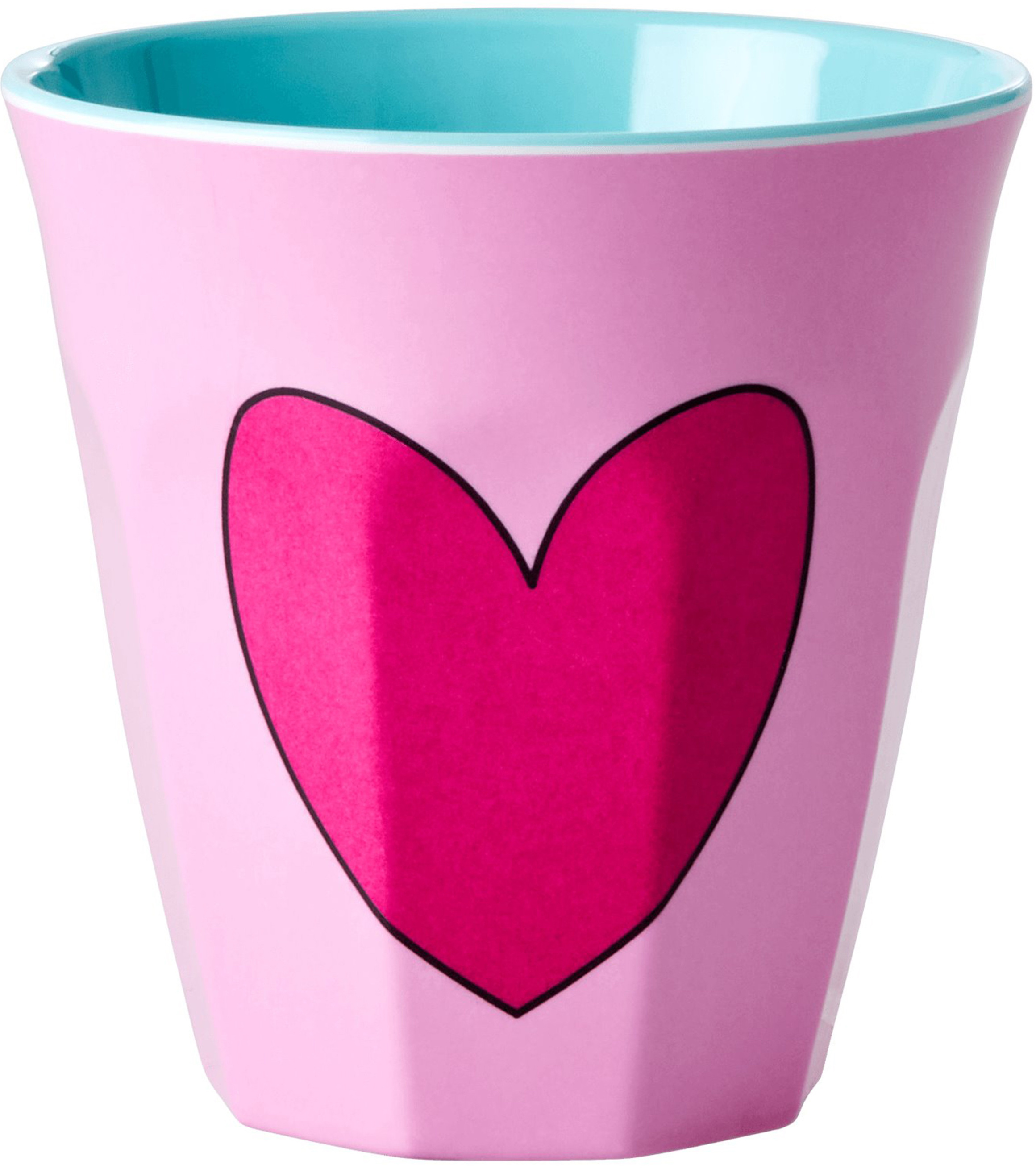 RICE Melamin Becher Medium - Herz in Pink