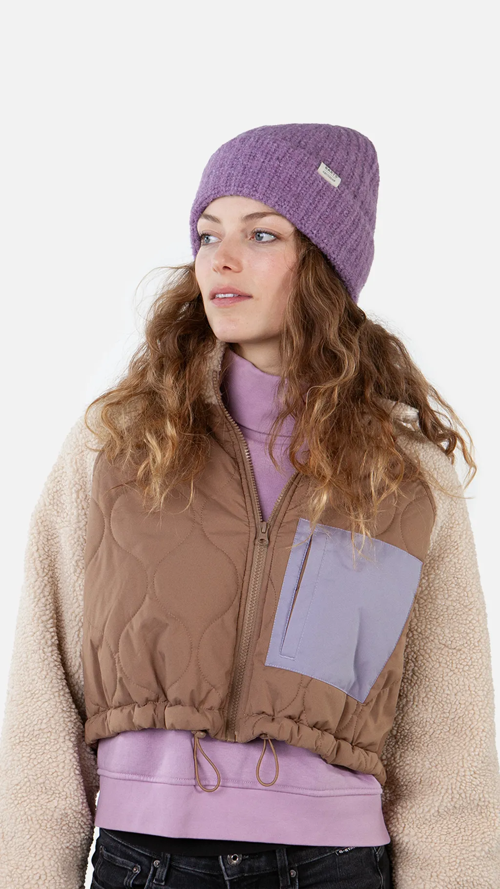 Barts Neide Damen Beanie Mütze mit Wolle in Violet Barts Neide Damen Beanie Mütze mit Wolle in Violet