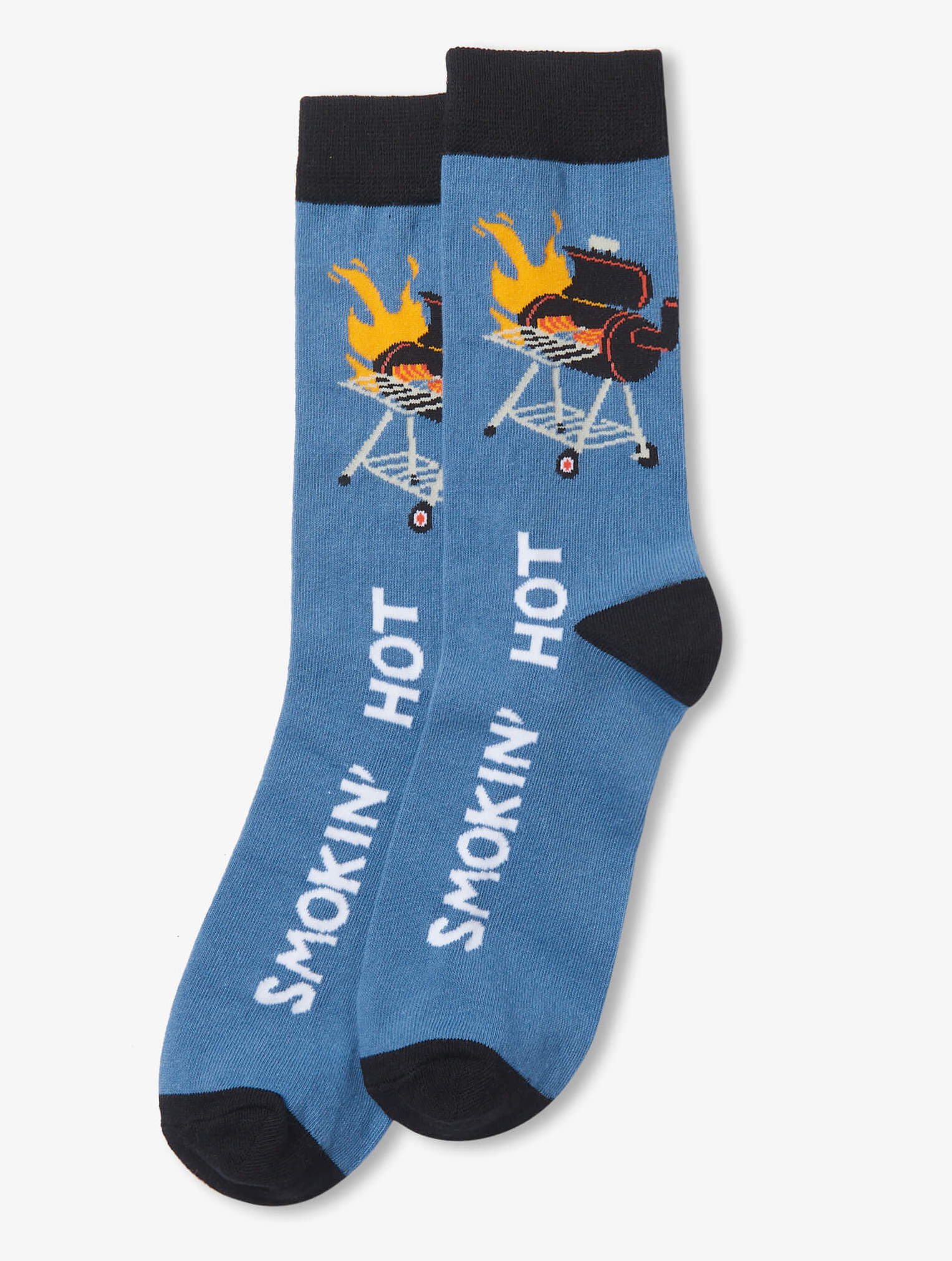 SOASMOK002 Little Blue House Herrensocken in Blau - Smokin Hot - Smoker Barbeque