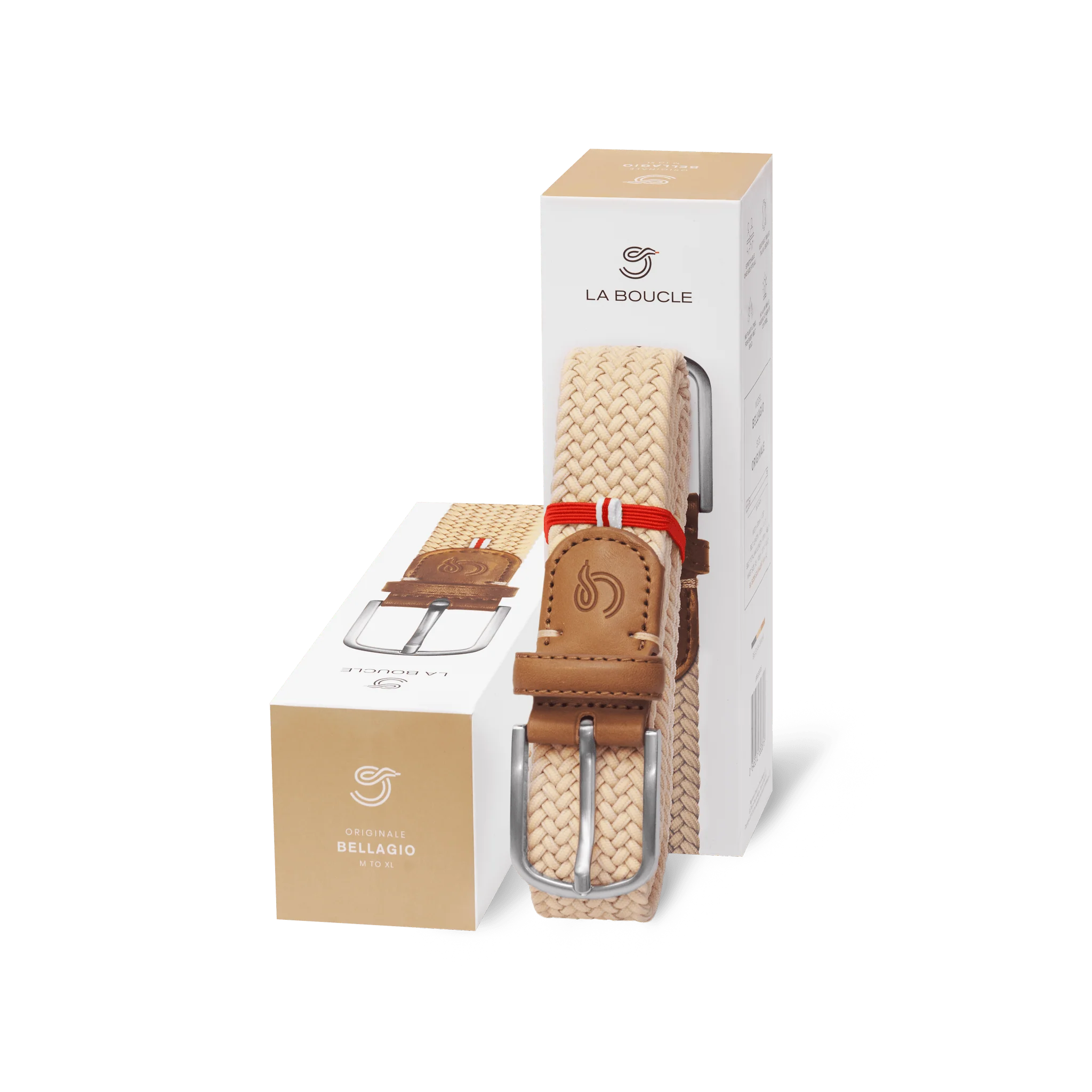 bellagio_boxpic-min_2048x2048 La Boucle BELLAGIO Herren Stretch Gürtel Mono Honey Beige