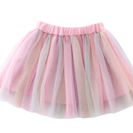 Ella & Monster Tüllrock Tutu Fairy Floss mit Glitzer - Pastell Regenbogen