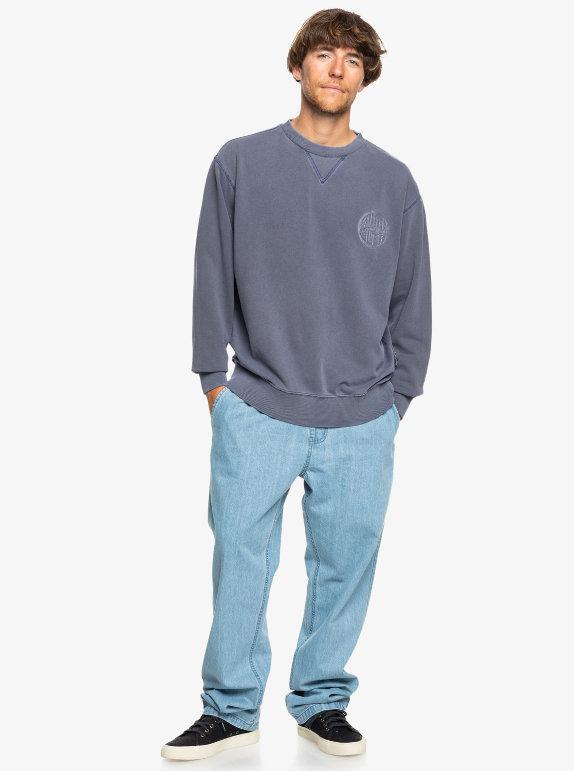 Quiksilver Garment Dye Pullover für Männer - Estate Blue/Grau-Blau