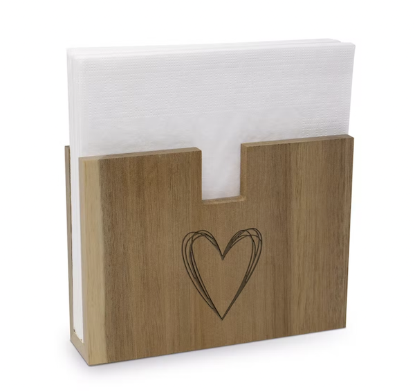 PPD Paperproducts Pure Heart Serviettenhalter Holz Natur - Herz