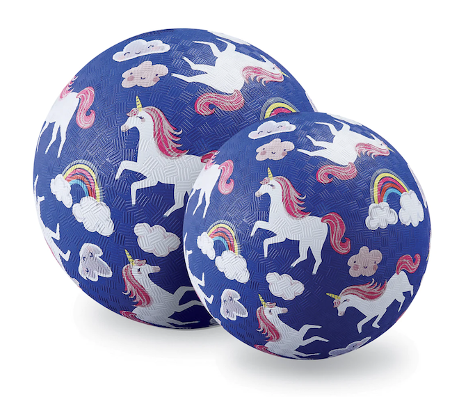 Crocodile Creek Spielzeug Ball 18 cm - Naturkautschuk - Unicorn - Einhorn
