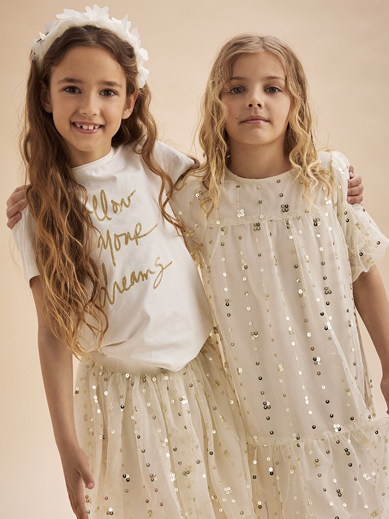 Creamie Festlicher Tüllrock in Creme mit Gold Pailletten - SALE Creamie Festlicher Tüllrock in Creme mit Gold Pailletten - SALE
