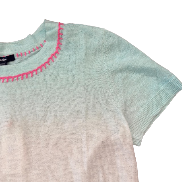 Hatley Simone Leichten Kurzarm Strick Oberteil Ocean Dip-Dye Farbverlauf - SALE Hatley Simone Leichten Kurzarm Strick Oberteil Ocean Dip-Dye Farbverlauf - SALE