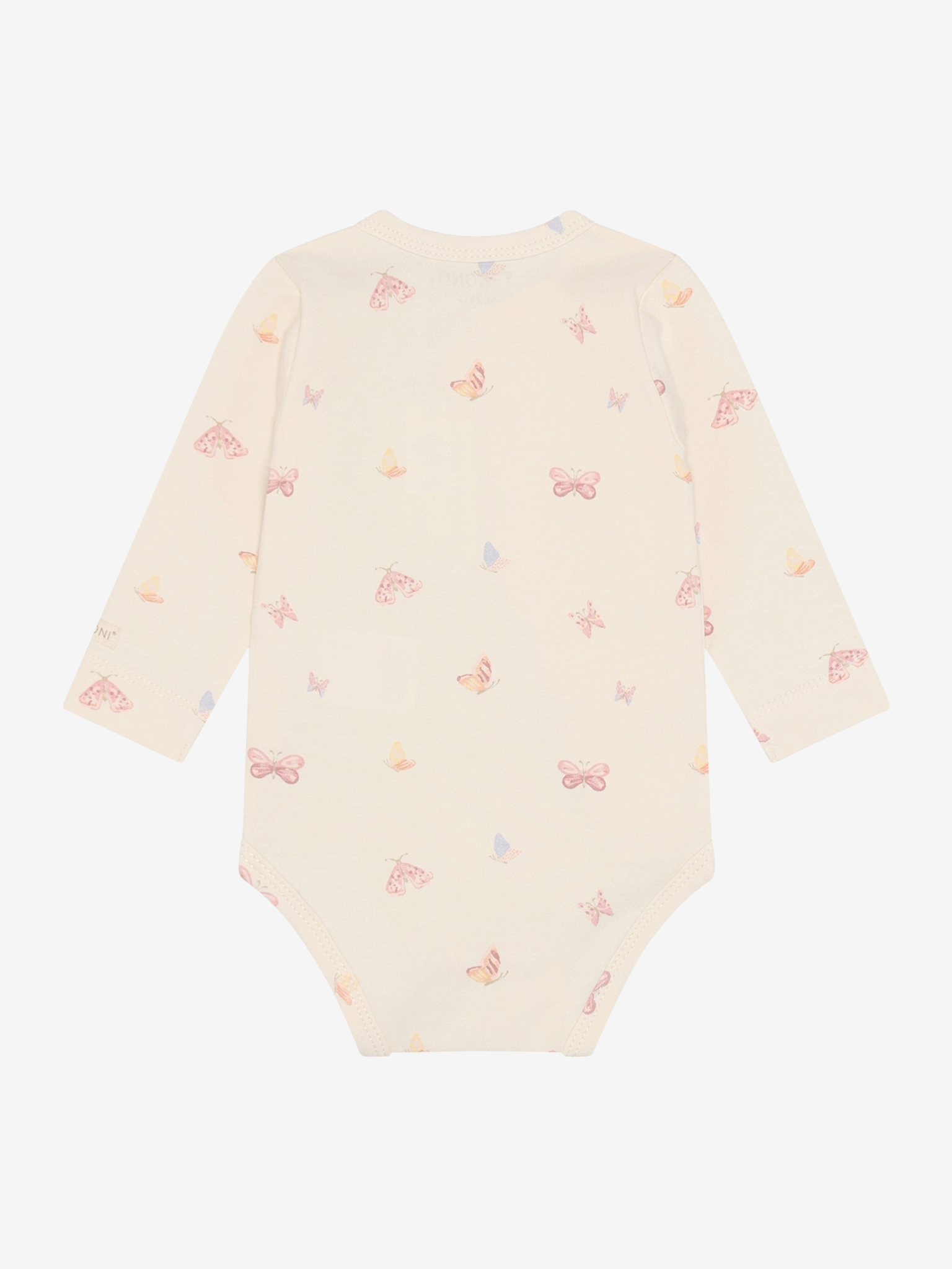 FIXONI Langarm Wickelbody in Bleached Mauve - Schmetterlinge Allover