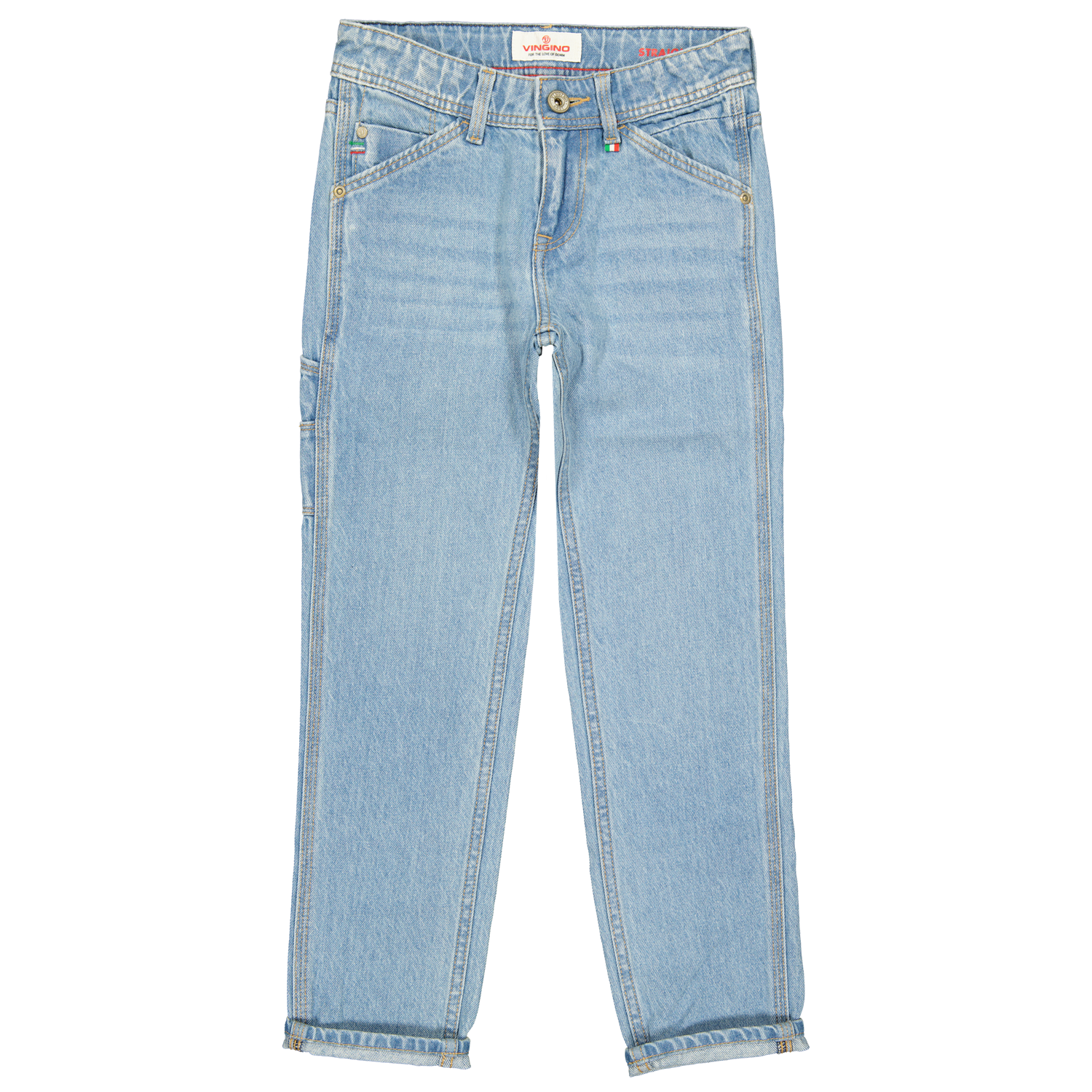 CR24KBD42005_Peppe-Carpenter_Light-Vintage_FRONT Vingino Jeans PEPPE CARPENTER - Straight Fit Jeans in Light Vintage