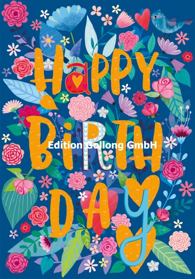 1-5673 Edition Gollong Karte - Happy Birthday - Blumen