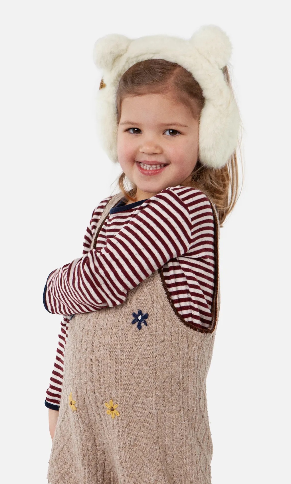 Barts Beriberi Ohrwärmer Earmuffs mit Kunstpelz in Creme Weiß mit Öhrchen