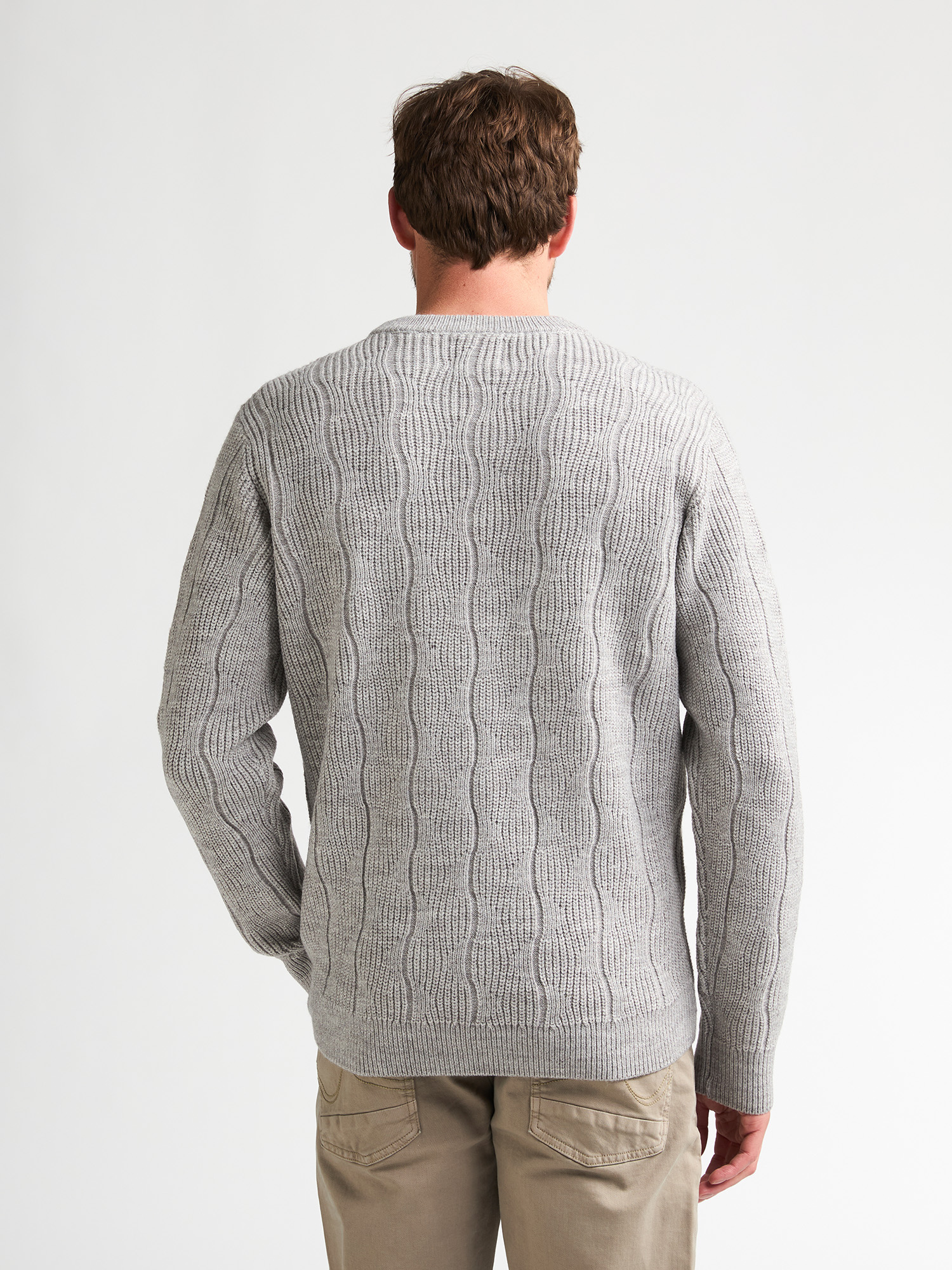 Petrol Industries Herren melierter rundhals Pullover Steelstone in Grau