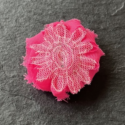 Wowzers Petit Shabby Chic Stoffblume - Hot Pink - 3 Blumen