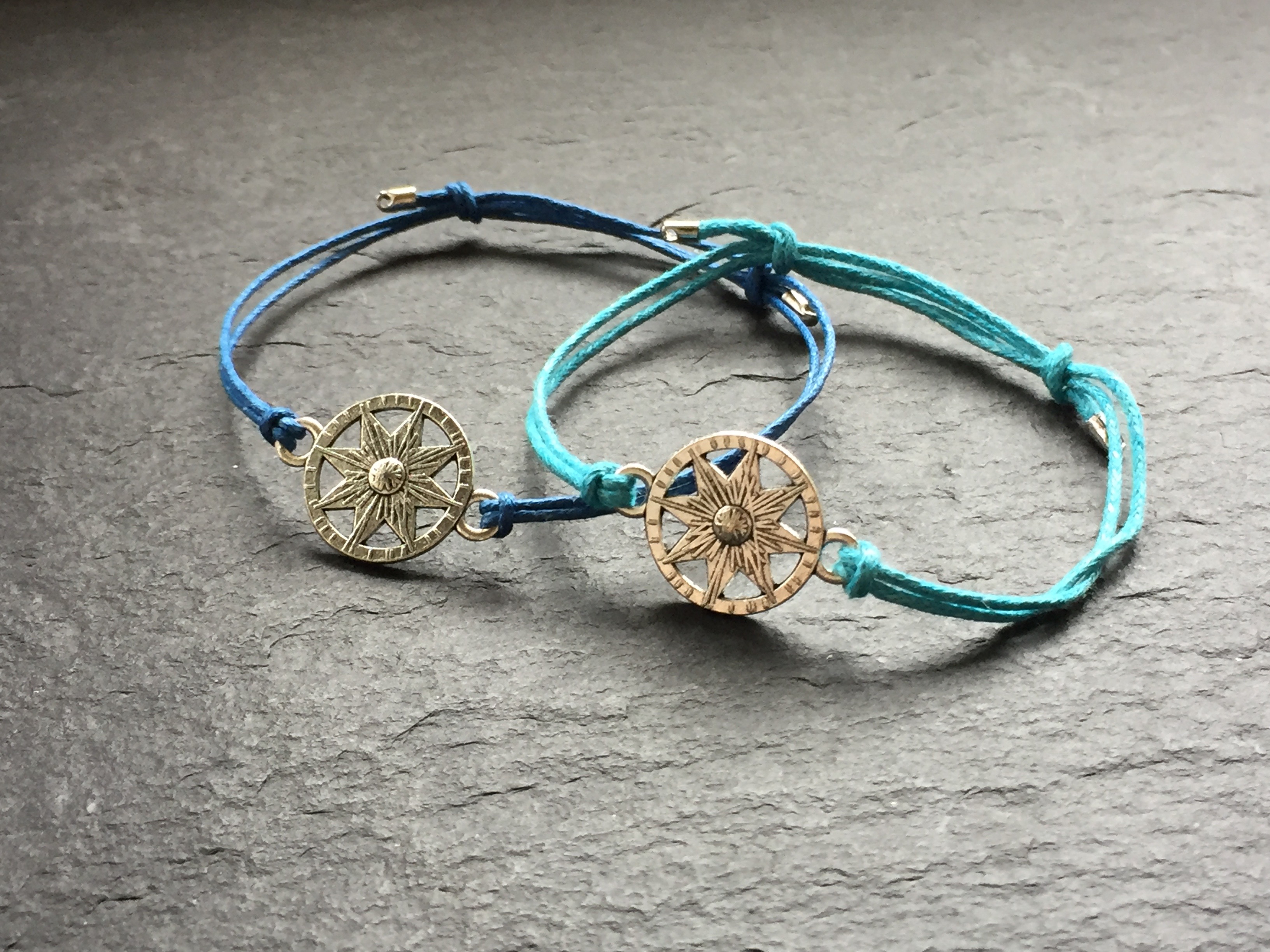 Wowzers Baumwolle Armband in Grün oder Blau - Stern