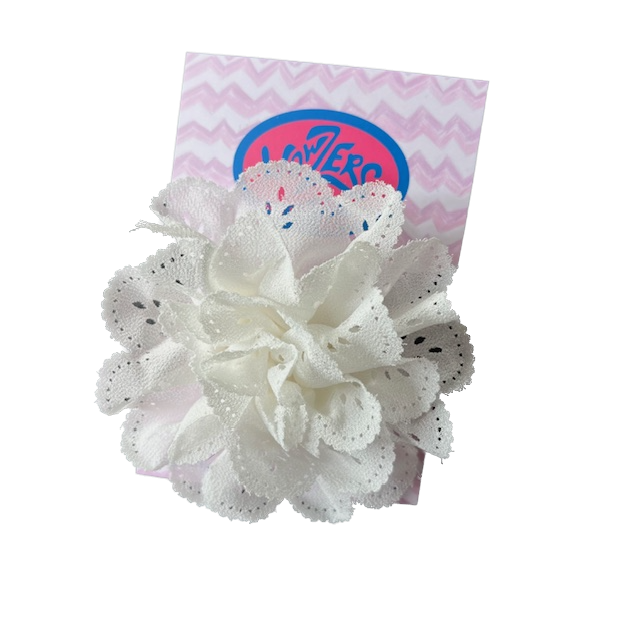 Wowzers Haargummi mit Großen Lochmuster Blume - Weiß Wowzers Haargummi mit Großen Lochmuster Blume - Weiß