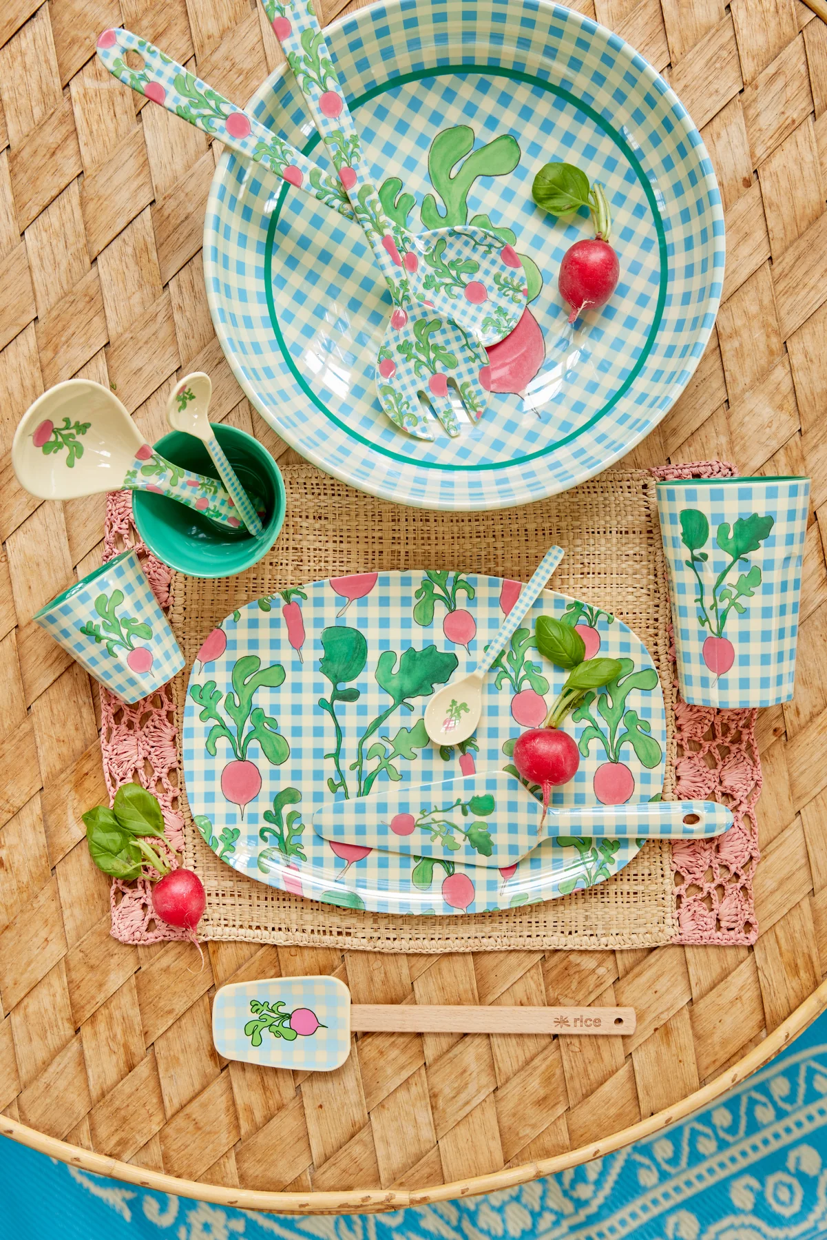 RICE Medium Melamin Becher - Ravishing Radish Print - Radieschen