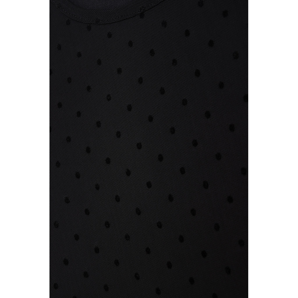 Danamade DAKELA Langarm Top Schwarz mit Polka Dots & Mesh Ärmel
