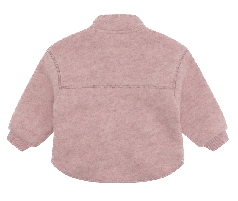 Hust & Claire Emi Wolle Fleece Zip Jacke in Pale Mauve Rosa