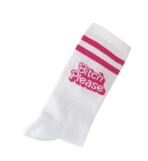 Pegada Sport Socken in Weiß mit Pink - Bitch please Pegada Sport Socken in Weiß mit Pink - Bitch please