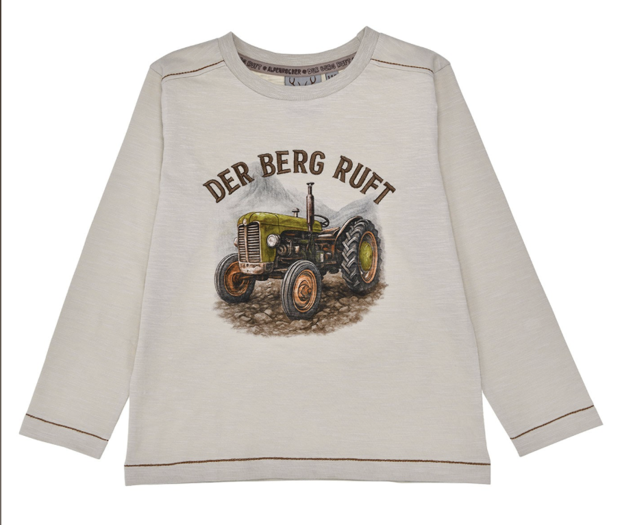 Bondi Langarm T-Shirt in Hellbraun - Der Berg Ruft - Traktor