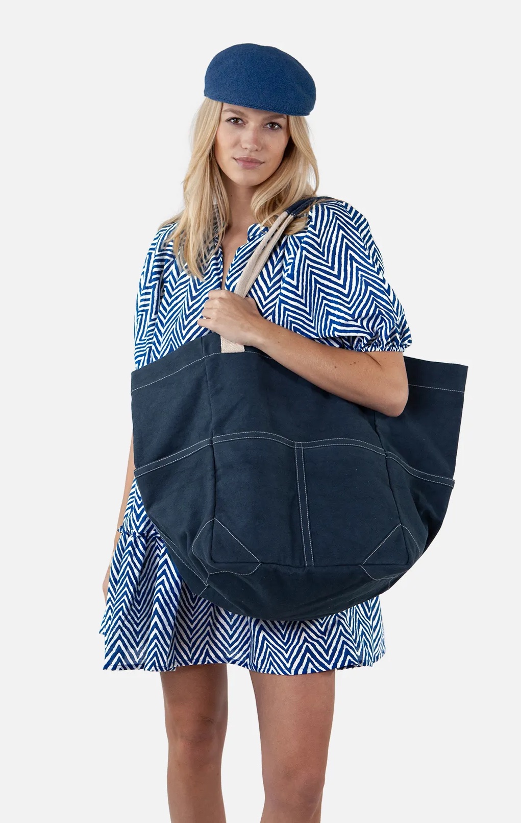 Barts Jondi Tasche - X-Large Baumwolle Canvas Beach Tote in Navy Blau Barts Jondi Tasche - X-Large Baumwolle Canvas Beach Tote in Navy Blau