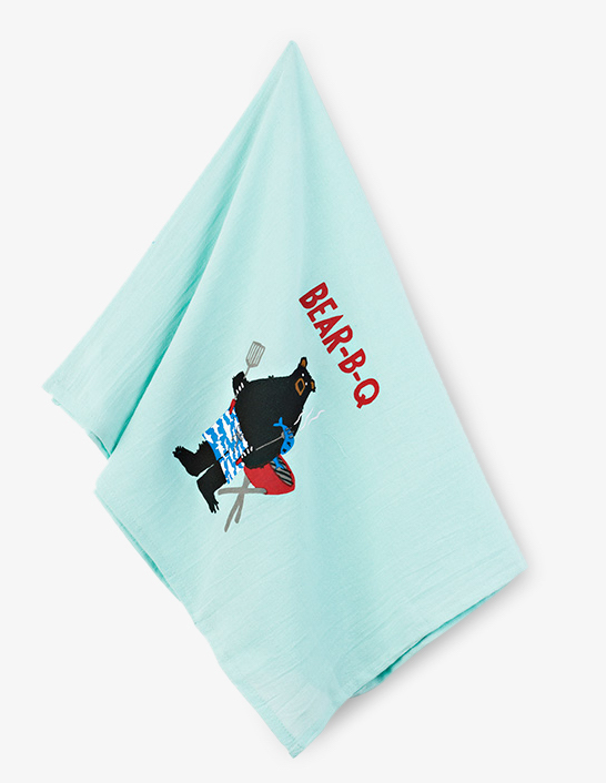 Little Blue House Geschirrtuch - Barbeque - Bear BQ