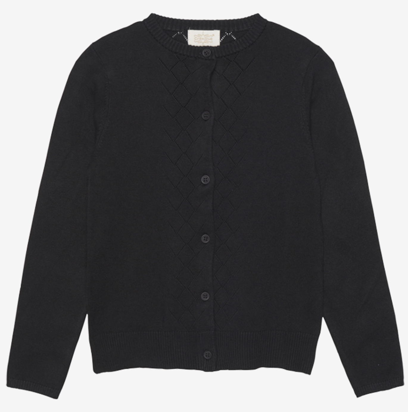 Creamie Cardigan Strickjacke Viskose - Pointelle in schwarz