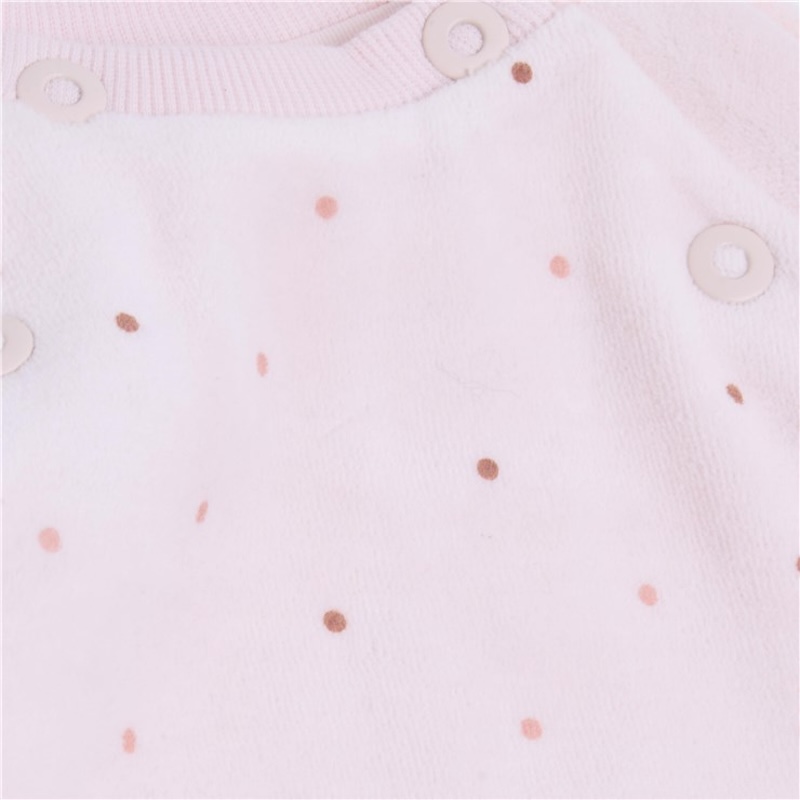 FIXONI Nicki Strampler Velours Rosa Gepunktet FIXONI Nicki Strampler Velours Rosa Gepunktet