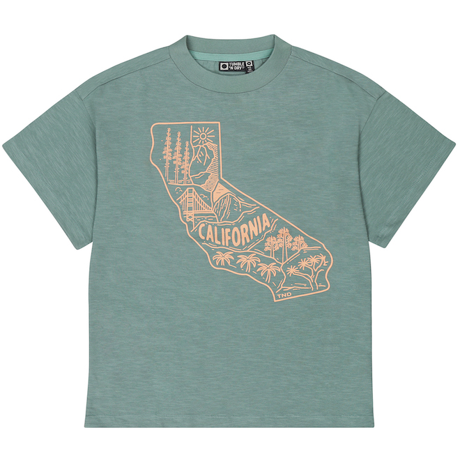 Tumble N Dry Monterey Bay Kurzarm T-Shirt in Oliv Grün - California