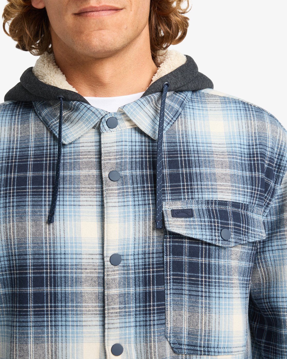 Billabong Furnace Bonded Flannel in Blau - Fleecehemd mit Kapuze für Männer Billabong Furnace Bonded Flannel in Blau - Fleecehemd mit Kapuze für Männer